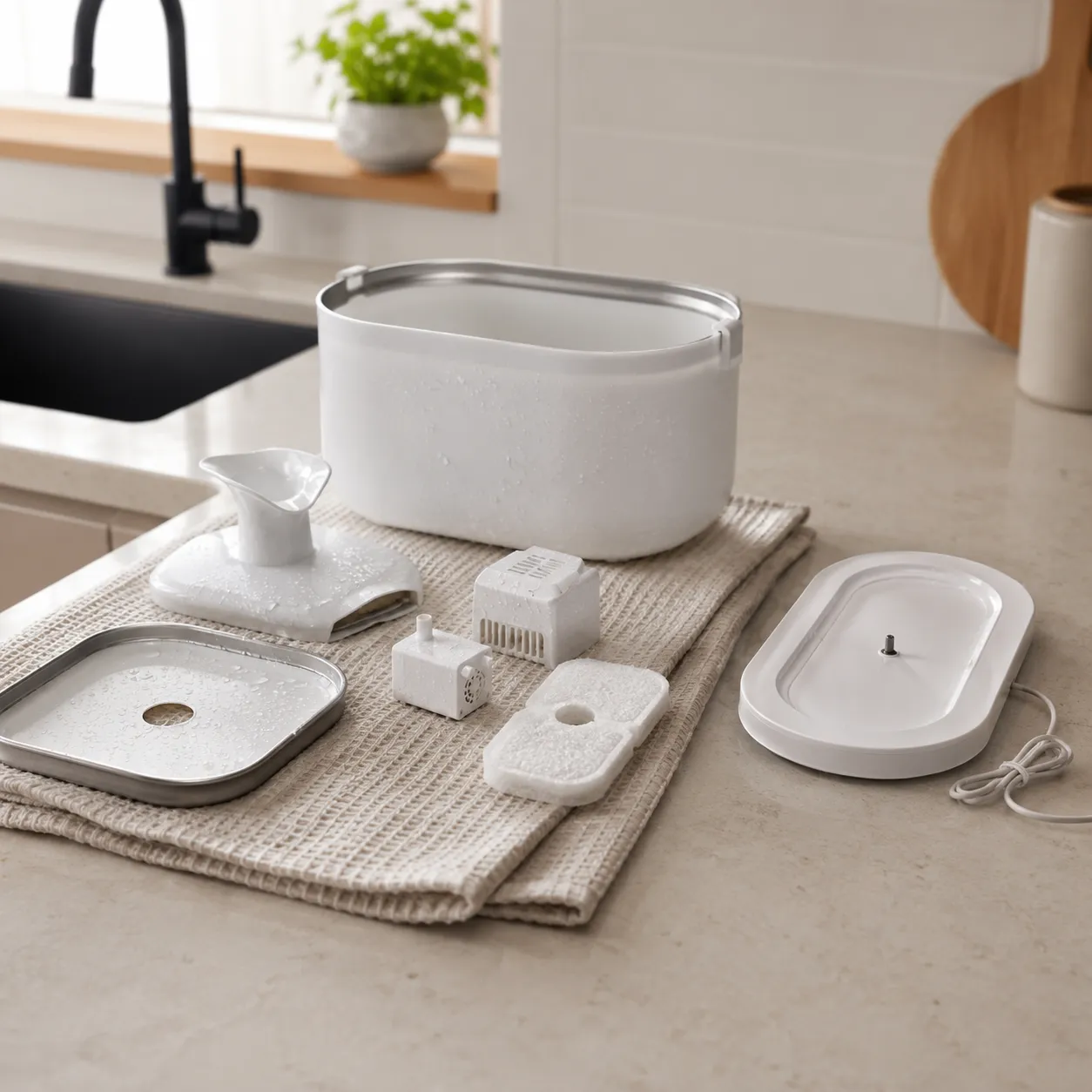 disinfect plastic pet fountain