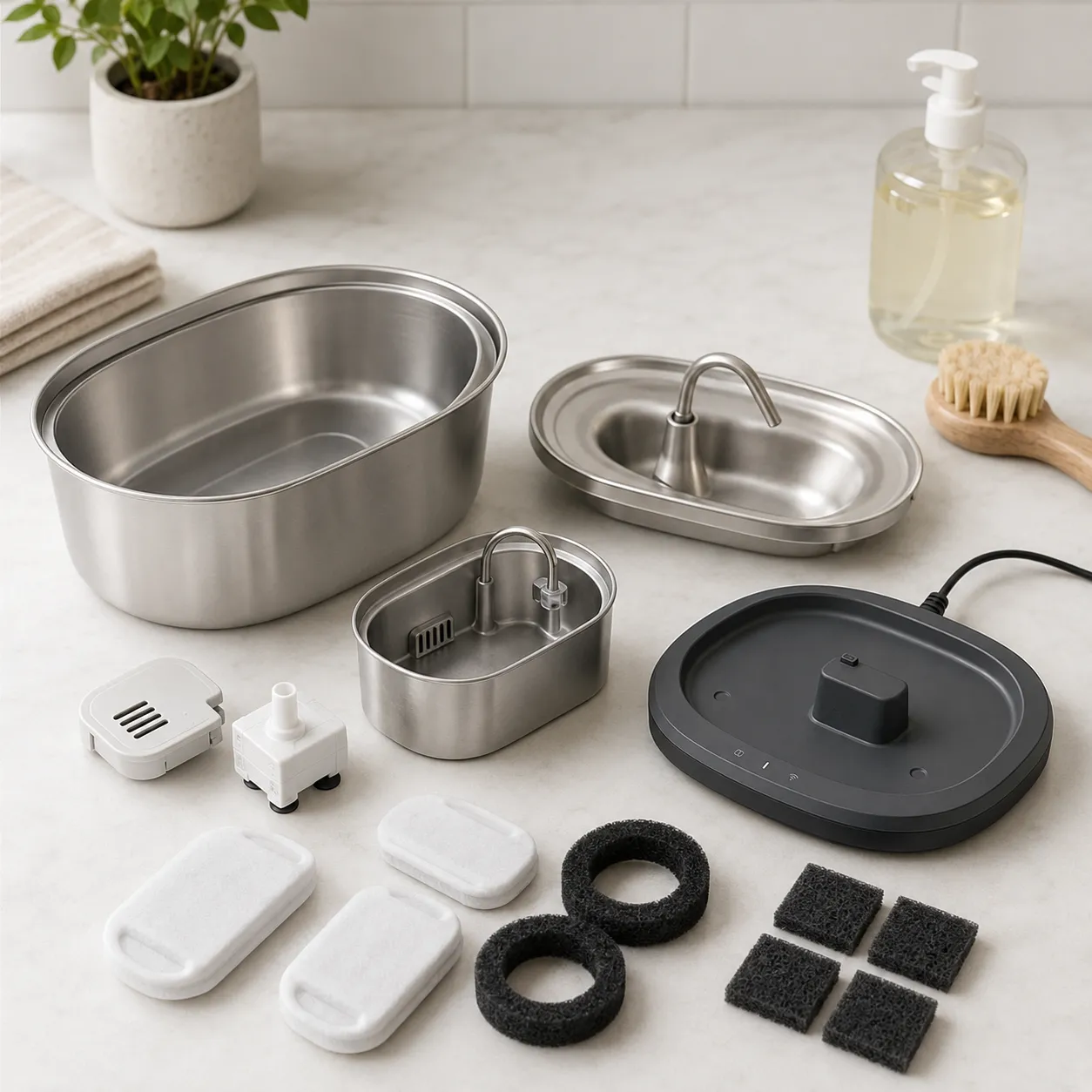 reduce buildup pink slime pet fountain